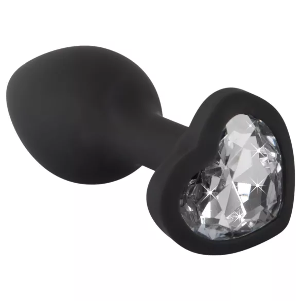 You2Toys - analplugg med vit sten - svart