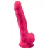 Silexd 7 - dildo med sugpropp och testiklar - 17,5 cm (rosa)