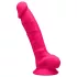 Silexd 7 - dildo med sugpropp och pung - 17,5cm - rosa