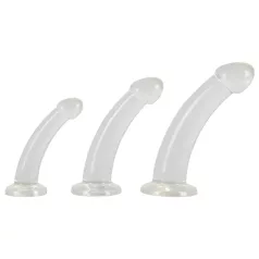   Crystal Clear - analdildoset med ollon - 3 delar - transparent