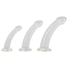   Crystal Clear - analdildoset med ollon - 3 delar - transparent