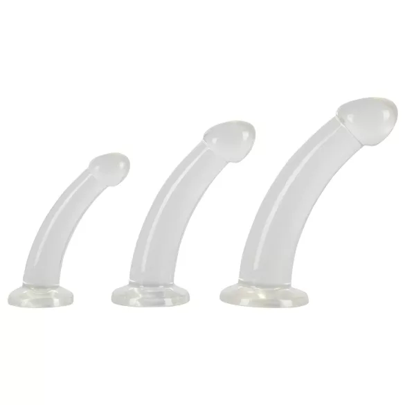 Crystal Clear - analdildoset med ollon - 3 delar - transparent