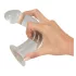Crystal Clear - analdildoset med ollon - 3 delar - transparent