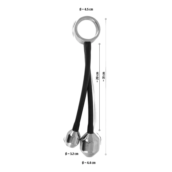You2Toys - penisring med analsvikt - svart