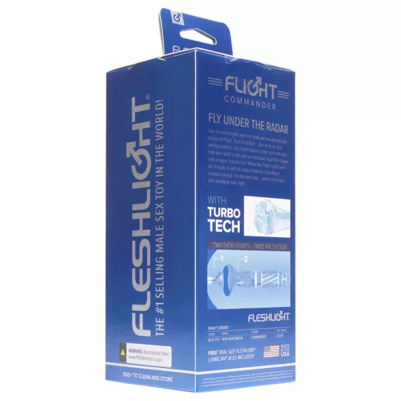Fleshlight Flight Commander - sugmasturbator med vakuum (blå)