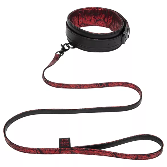 Fifty Shades of Grey - halsband och koppel - svart/röd