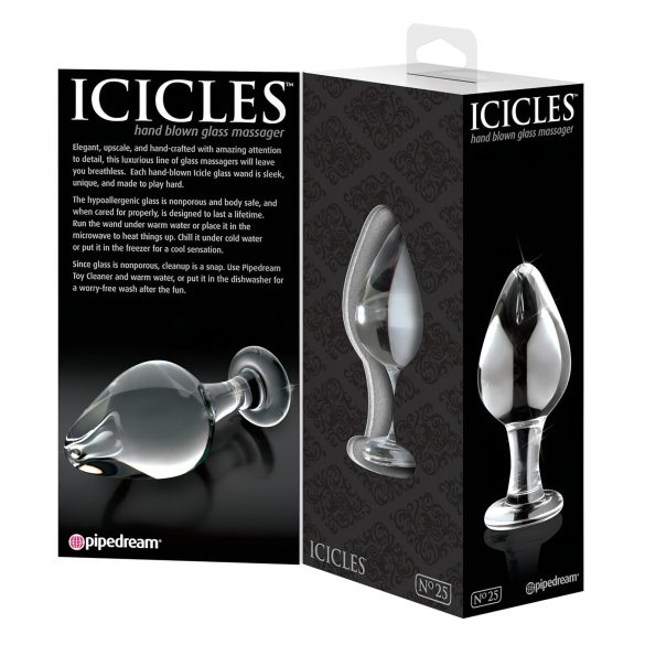 Icicles No. 25 - analplugg glas konisk transparent