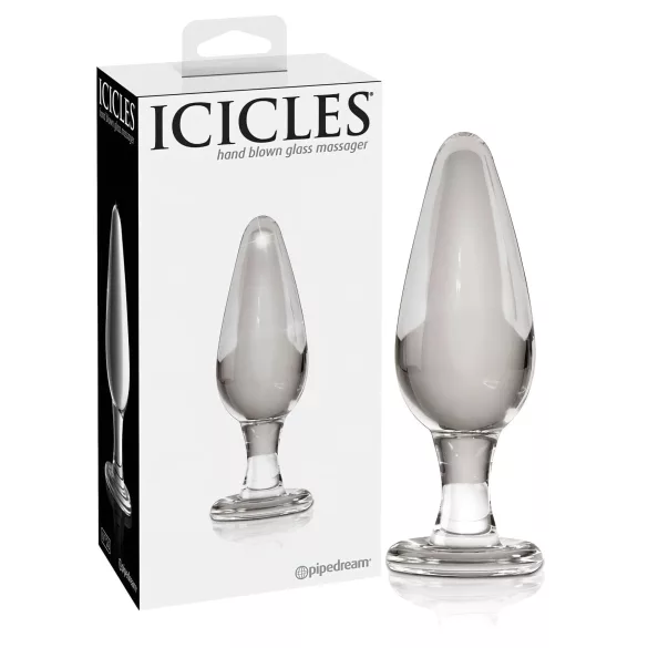 Icicles nr 26 - konisk analplugg i glas (transparent)