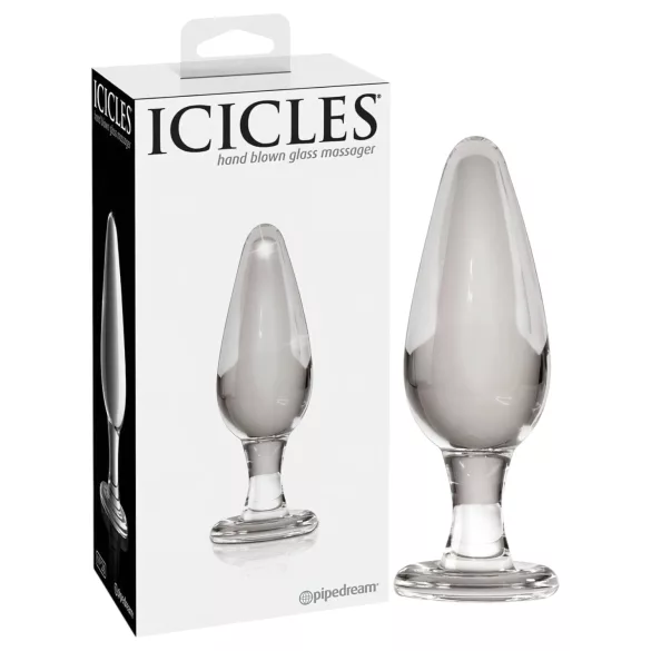 Icicles nr 26 - konisk analplugg i glas (transparent)