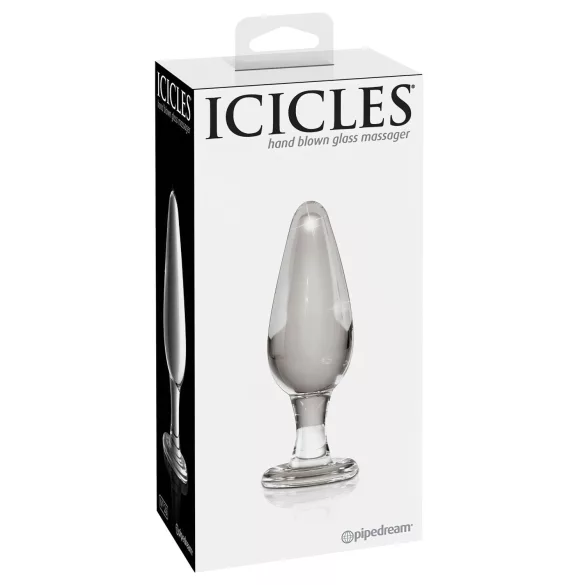 Icicles nr 26 - konisk analplugg i glas (transparent)
