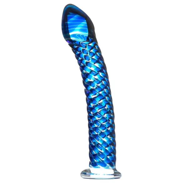 Icicles No. 29 - spiral dildo - glas - blå