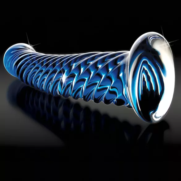 Icicles No. 29 - spiral dildo - glas - blå