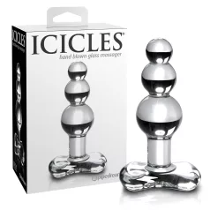   Icicles No. 47 - analplugg med tre kulor - glas - transparent