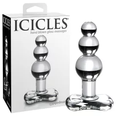   Icicles No. 47 - analplugg med tre kulor - glas - transparent
