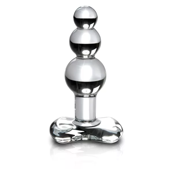 Icicles No. 47 - analplugg med tre kulor - glas - transparent