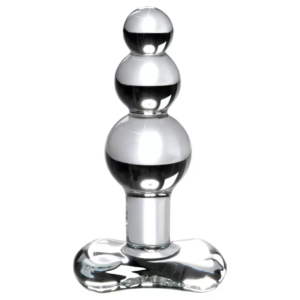 Icicles No. 47 - analplugg med tre kulor - glas - transparent