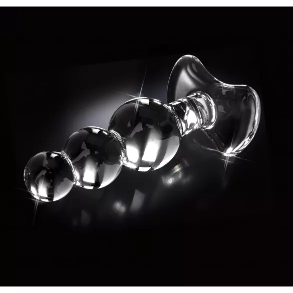 Icicles No. 47 - analplugg med tre kulor - glas - transparent