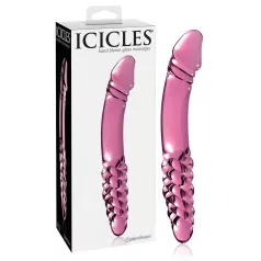 Icicles No. 57 - dubbeldildo med penisform - glas - rosa