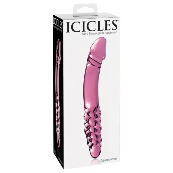 Icicles No. 57 - dubbeldildo med penisform - glas - rosa