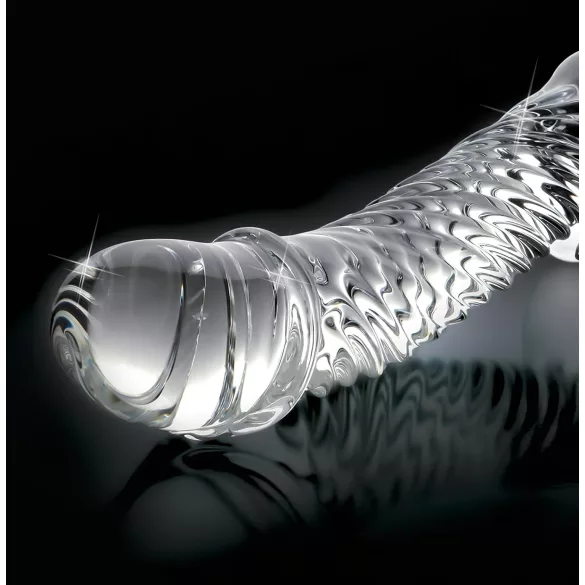 Icicles No. 61 - dildo med pung och penis - glas - transparent