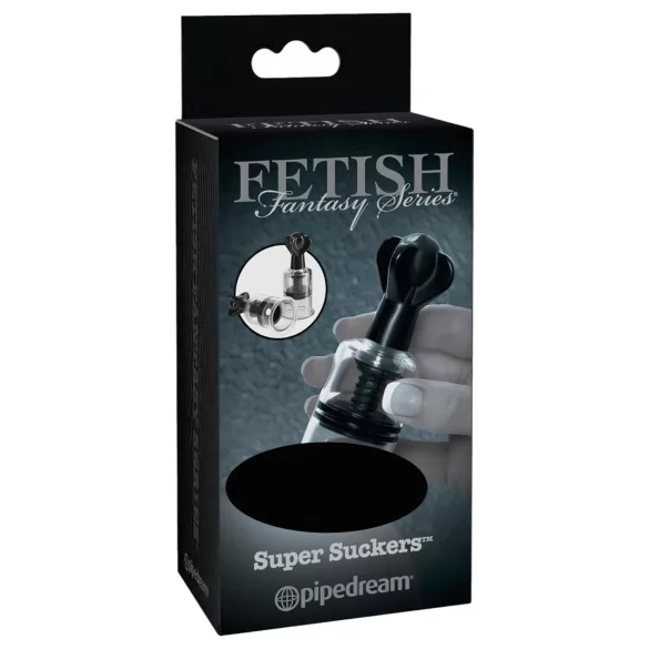 Fetish Super Suckers - bröstvårtspump - svart/genomskinlig