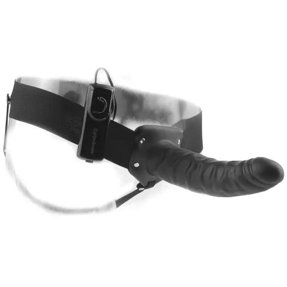 Pipedream Fetish Strap-On 8 - påspänningsbar, ihålig vibrator (svart)