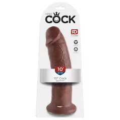 King Cock 10 - stor dildo med sugkopp (25 cm, brun)