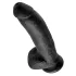 King Cock - dildo med pung och sugpropp 23 cm - svart