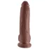 King Cock - dildo med sugpropp och pung - brun - 23 cm