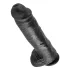 King Cock 11 - dildo med sugkopp och pung - svart 28cm