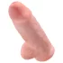 King Cock - dildo med sugkopp och pung - 23 cm - hudfärgad