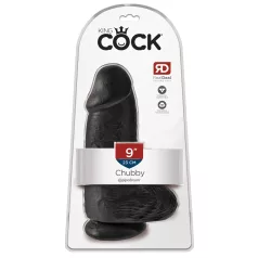 King Cock - dildo med sugkopp och pung - svart - 23cm