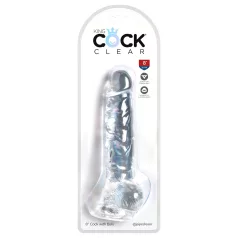 King Cock Clear 8 - dildo med sugkopp och pung - 20 cm