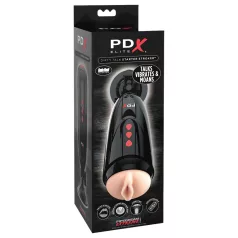   PDX Elite - masturbator med vibration - konstgjord vagina - svart