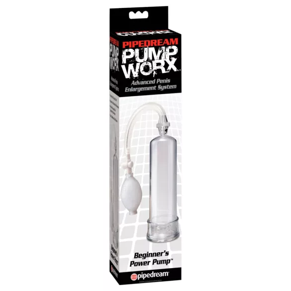 Pipedream - Pump Worx Beginner's - genomskinlig penispump (19 cm)