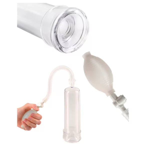 Pipedream - Pump Worx Beginner's - genomskinlig penispump (19 cm)