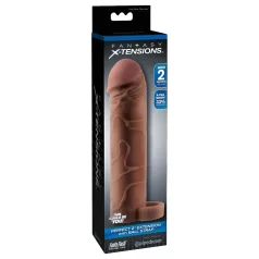   Pipedream X-TENSION Perfect 2 - penishölje med testikelring - mörk natur (19 cm)