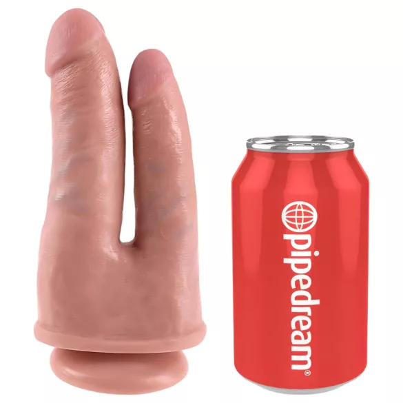 King Cock - dubbel dildo för dubbelpenetration - realistisk - naturfärg