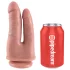 King Cock - dubbel dildo för dubbelpenetration - realistisk - naturfärg