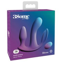   3Some Total Extas - uppladdningsbar trippelvibrator med radio (lila)
