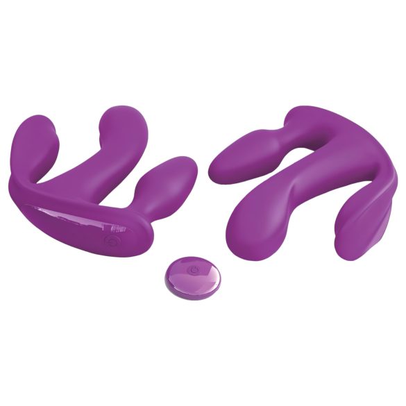 3Some Total Extas - uppladdningsbar trippelvibrator med radio (lila)