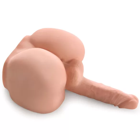 PDX Dirty Talk - realistisk rumpa torso med dildo - natur
