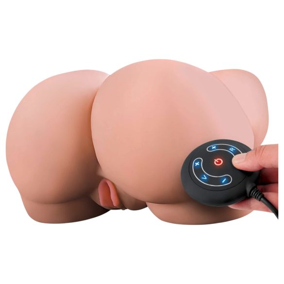 PDX Elite Milk Me Silly - naturfärgad vibratorisk torso-masturbator