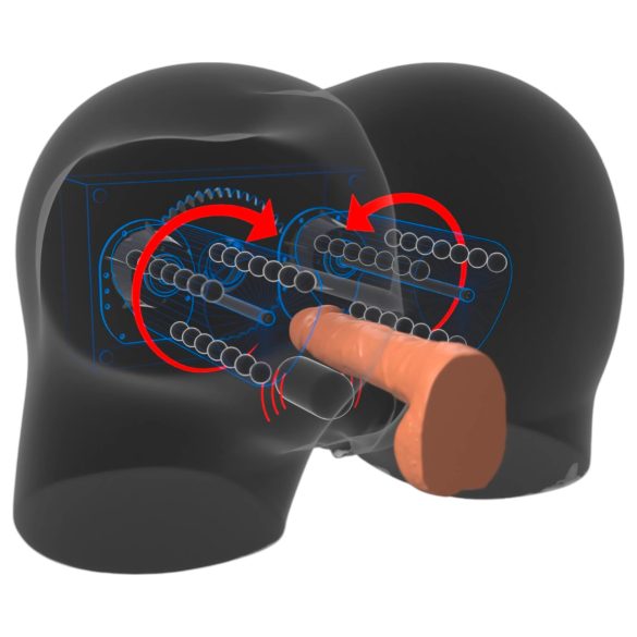 PDX Elite Milk Me Silly - naturfärgad vibratorisk torso-masturbator