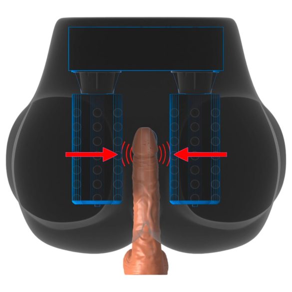 PDX Elite Milk Me Silly - naturfärgad vibratorisk torso-masturbator