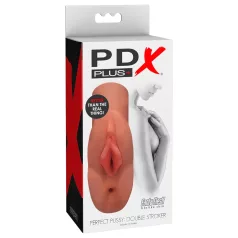   PDX - Masturbator dubbeländad - realistisk 2-i-1 - mörk naturfärg