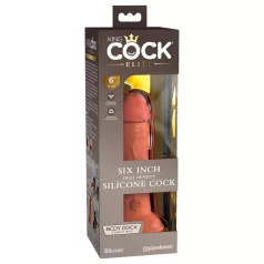   King Cock Elite 6 - realistisk dildo med sugkopp - 15 cm - mörk