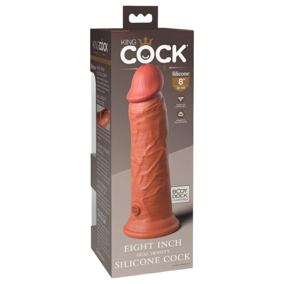 King Cock Elite 8 - dildo med sugkopp - mörk hudfärg - 20 cm