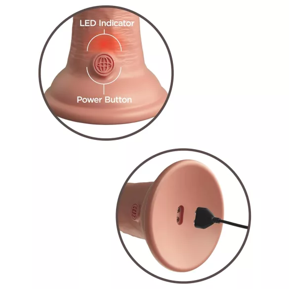 King Cock Elite 8 - dildo med sugkopp och vibrator - 20 cm - natur