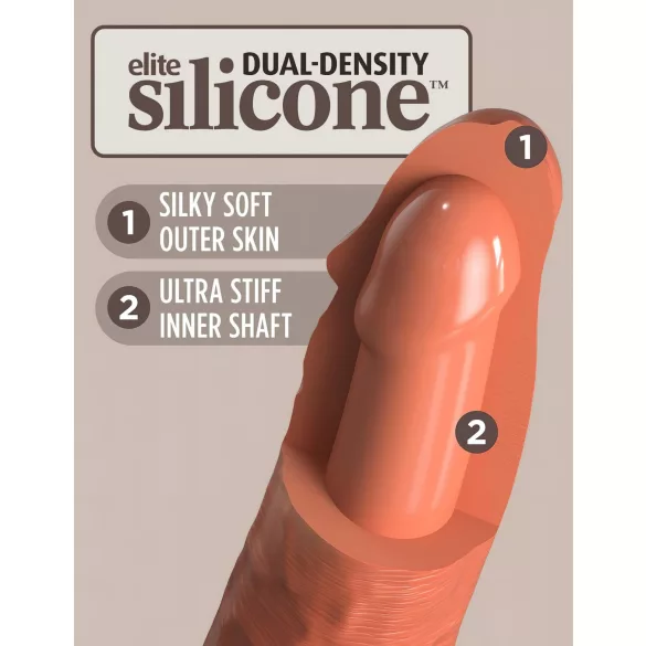 King Cock Elite 8 - realistisk vibrator 20 cm - mörk hudfärg